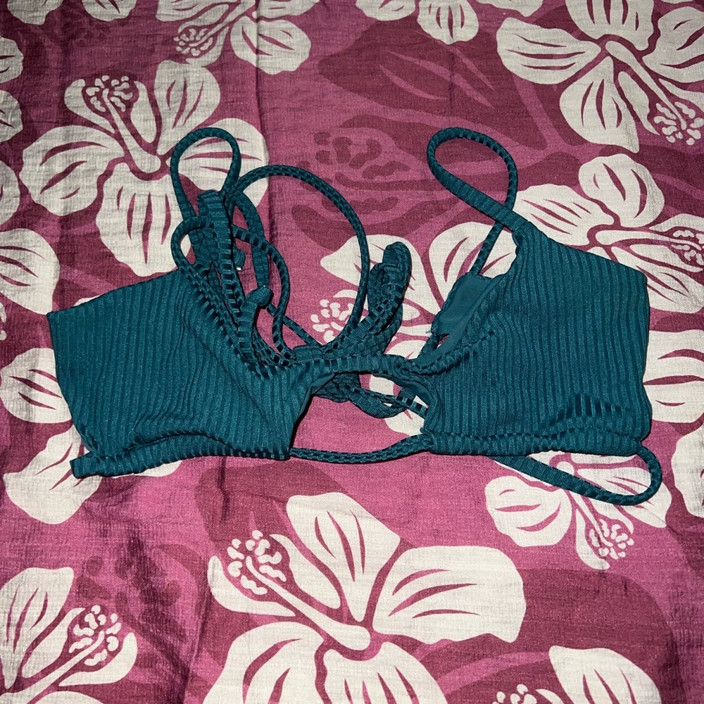 Tai Swim Teal Strappy Bikini Top
